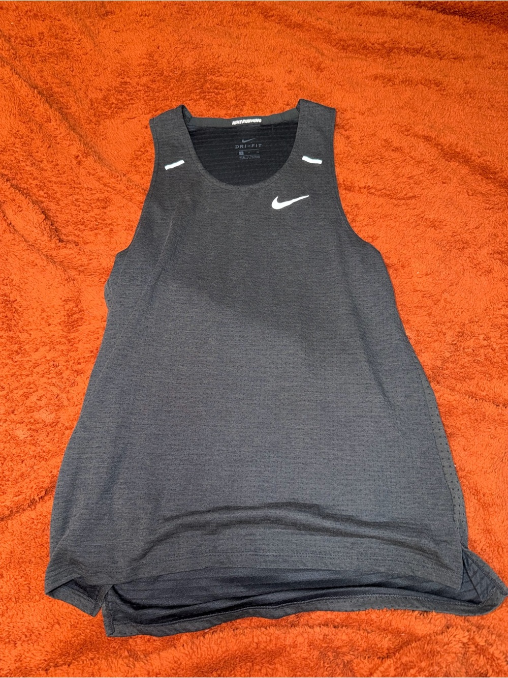 Nike Women's Dark Gray Performance Racerback Tank - White Swoosh